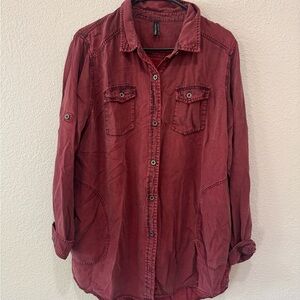 Stella Carakasi Rich Burgundy long Top- natural lux 100% tencel